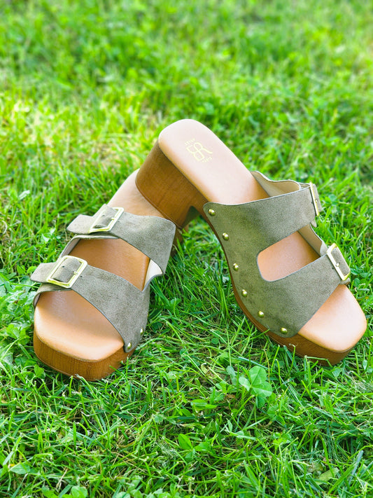 Sandales à talon KAKI