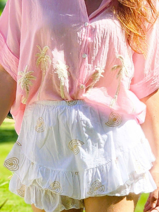 Jupe-short "EDEN" blanche