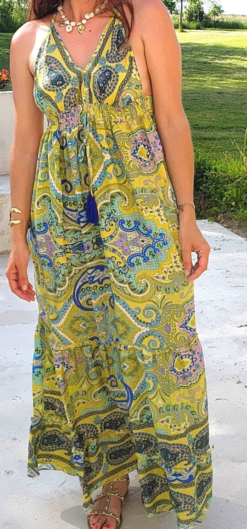 Robe "HAWAII" Jaune et Verte