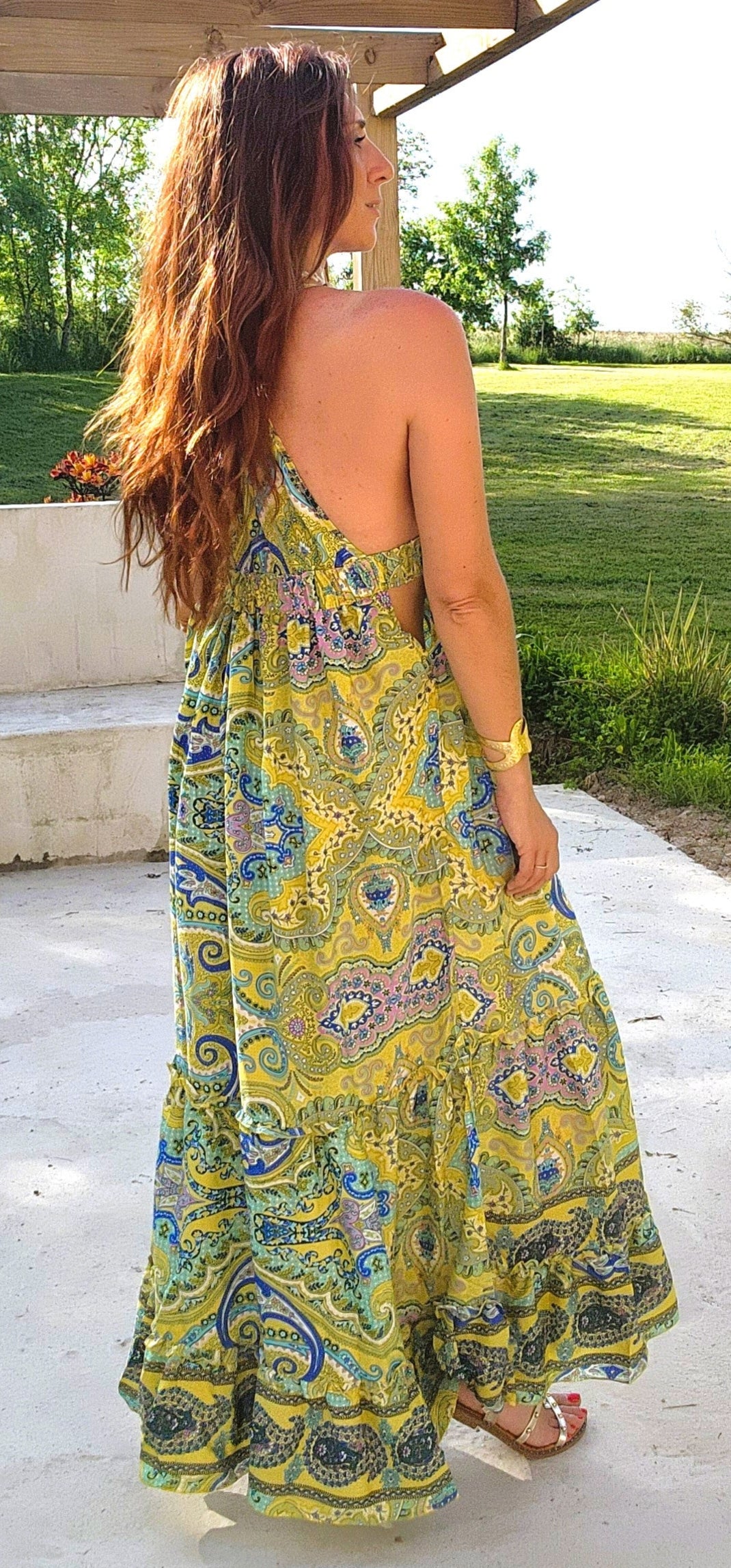 Robe "HAWAII" Jaune et Verte