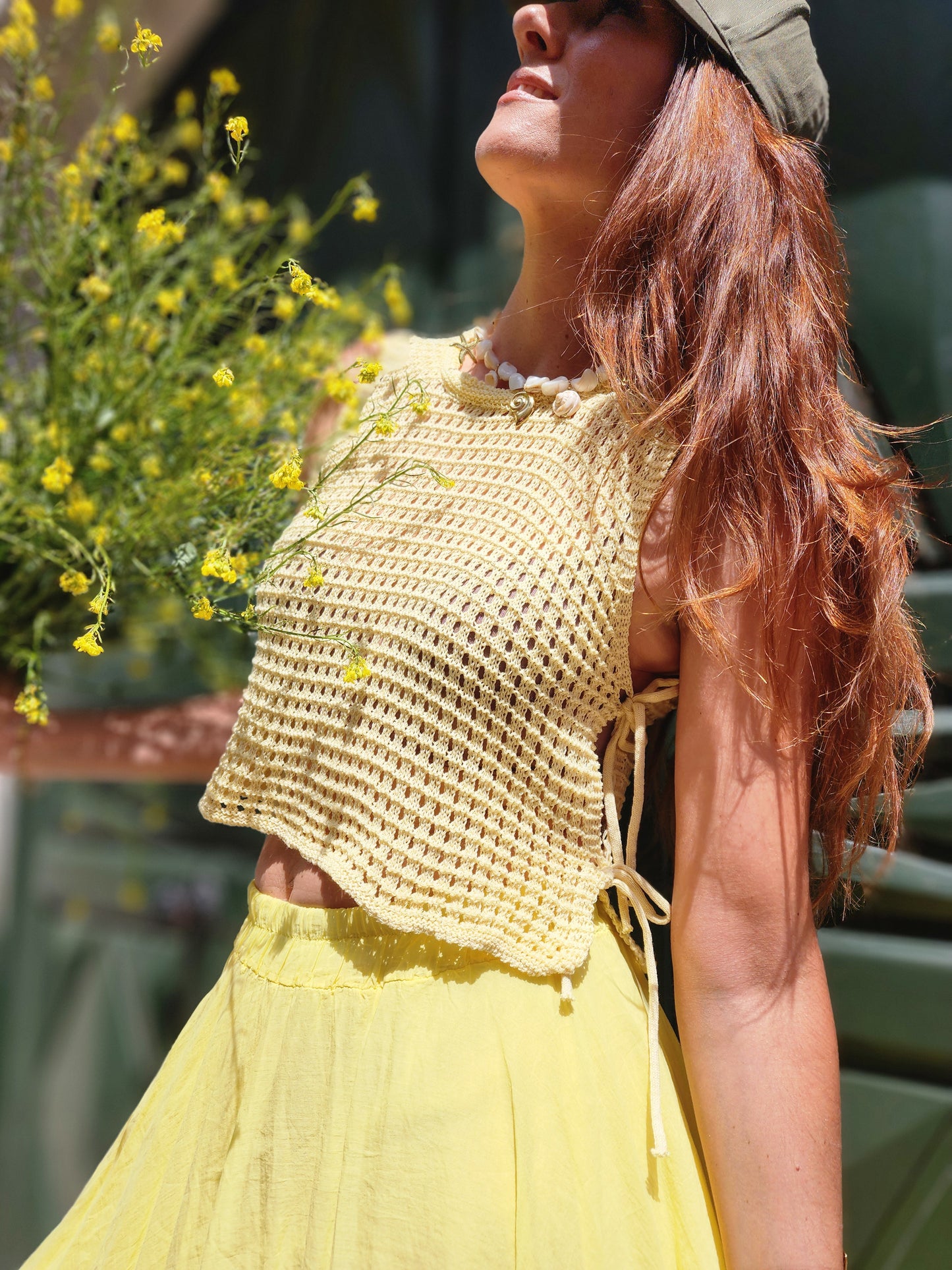 Top crochet "MARGOT" jaune