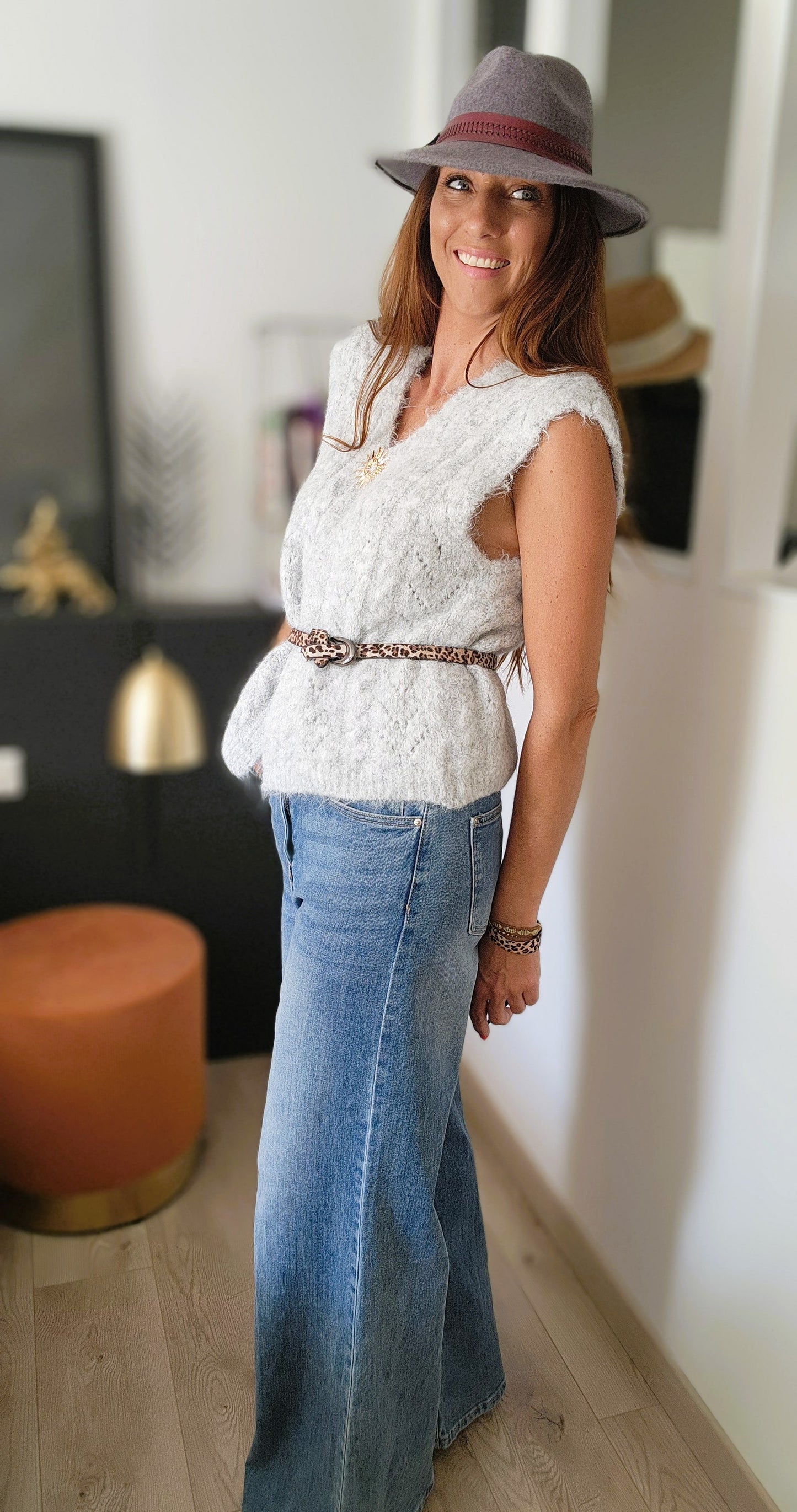 Gilet sans manches "GLORIA" Gris