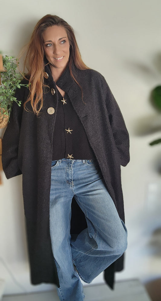 Veste Longue Sophia noire