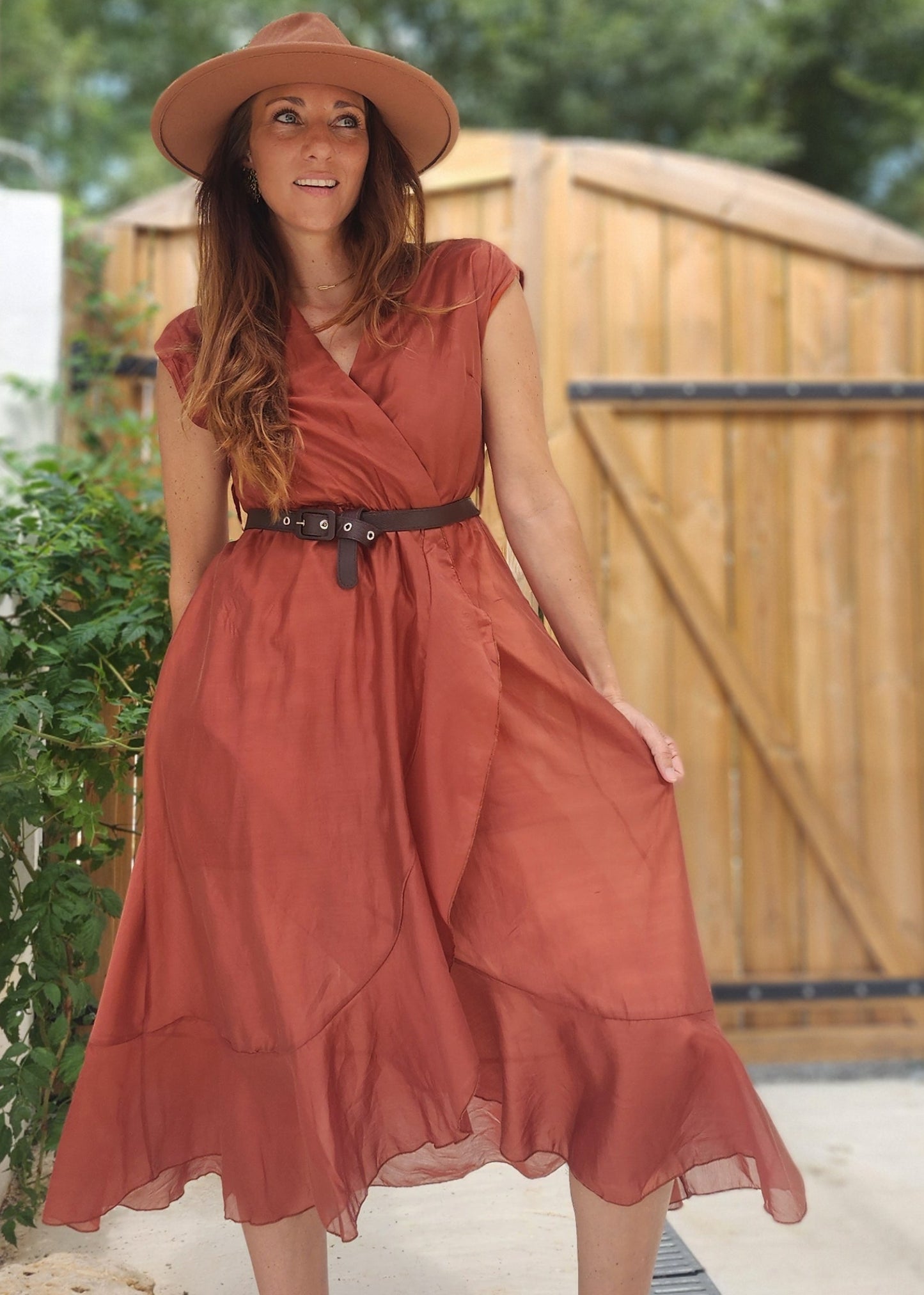 Robe voile LARIA Terracotta