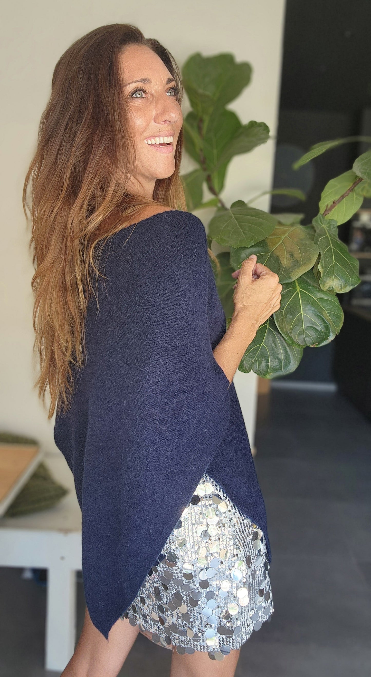 Poncho JADE Bleu Marine