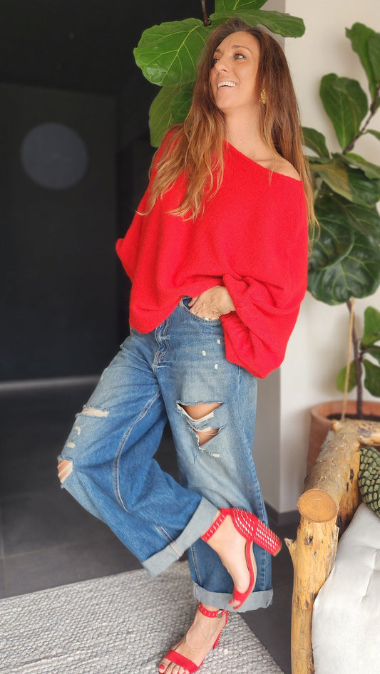 Pull Oversize SAPHIR Rouge