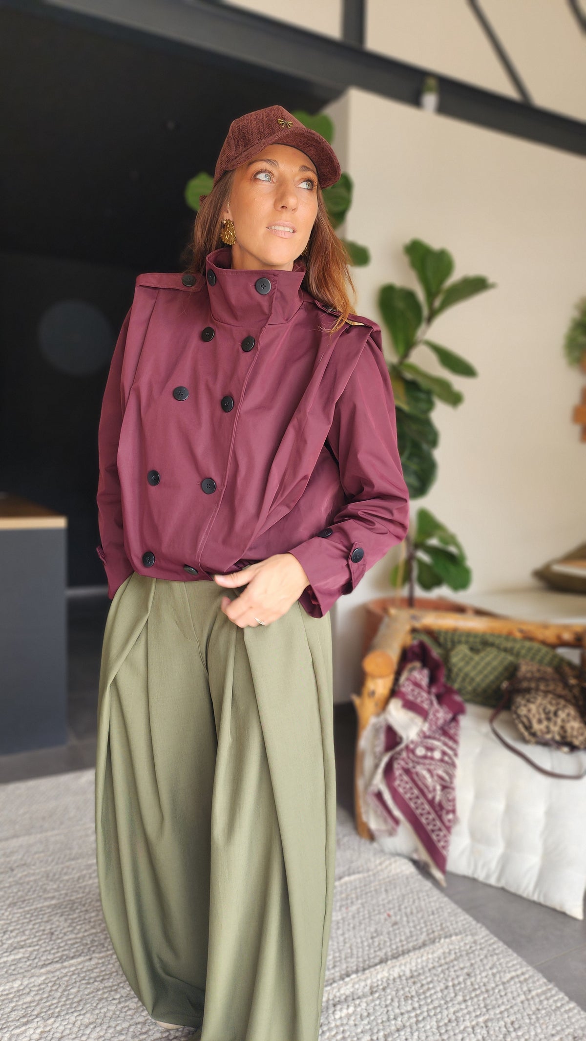 Veste coupe-vent ZARA Prune