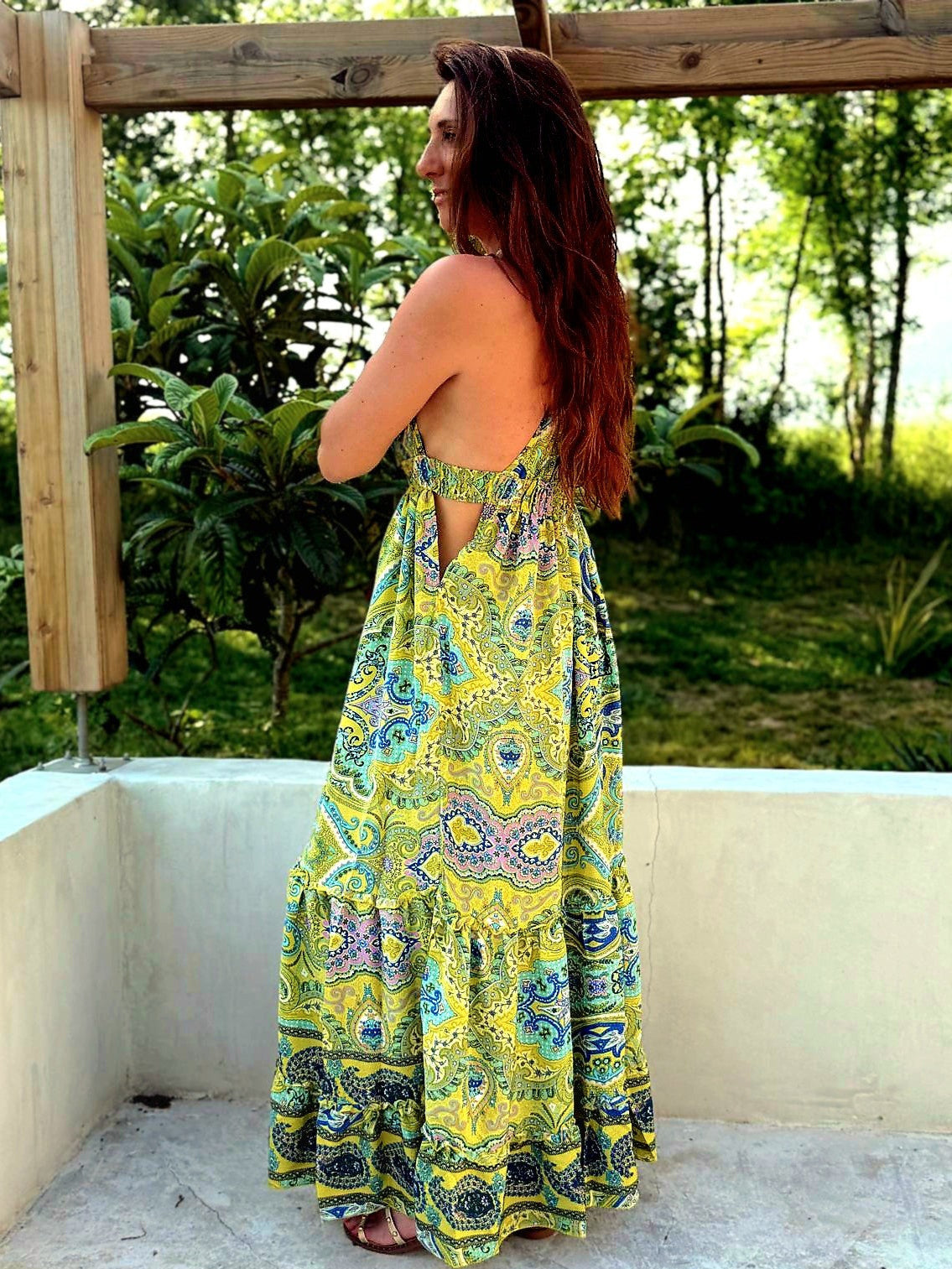 Robe "HAWAII" Jaune et Verte