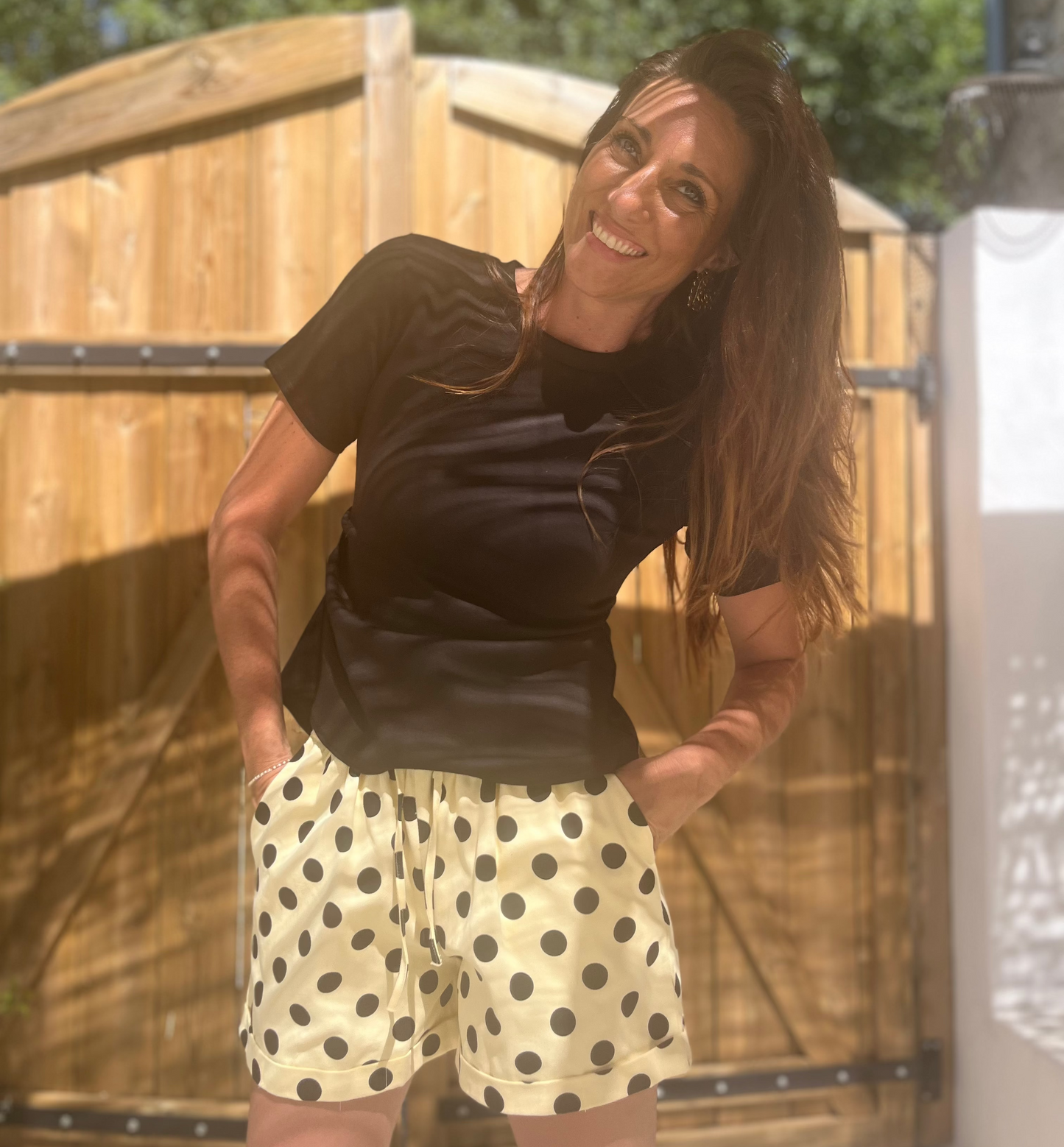 Short à pois jaune
