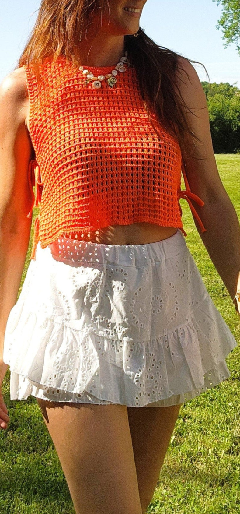 Top crochet "MARGOT" orange