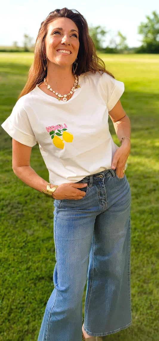 Tee-shirt "CITRON" Blanc
