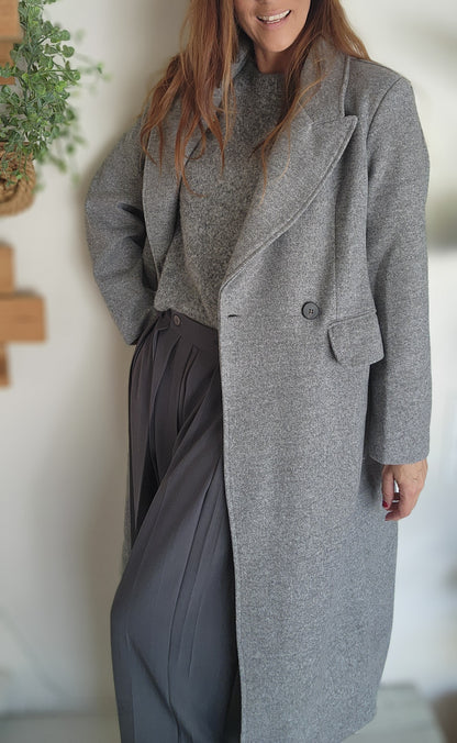 Manteau Long New York Gris