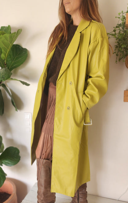 Parka long simili cuir