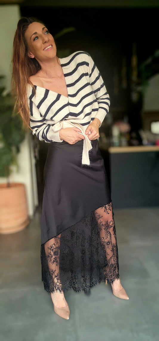 Jupe Longue Dentelle Nice Noire