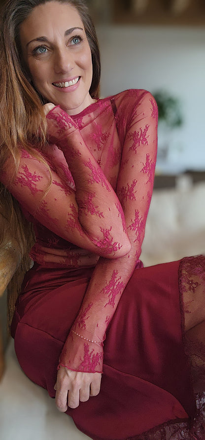 Tee-shirt "ELLE" Burgundy