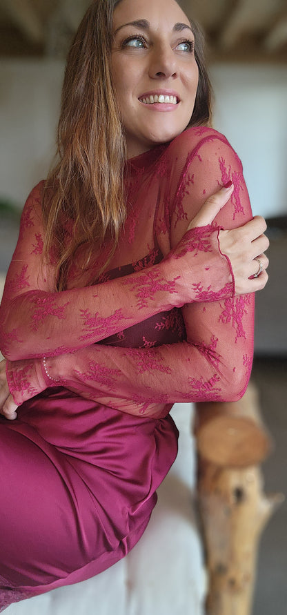 Tee-shirt "ELLE" Burgundy