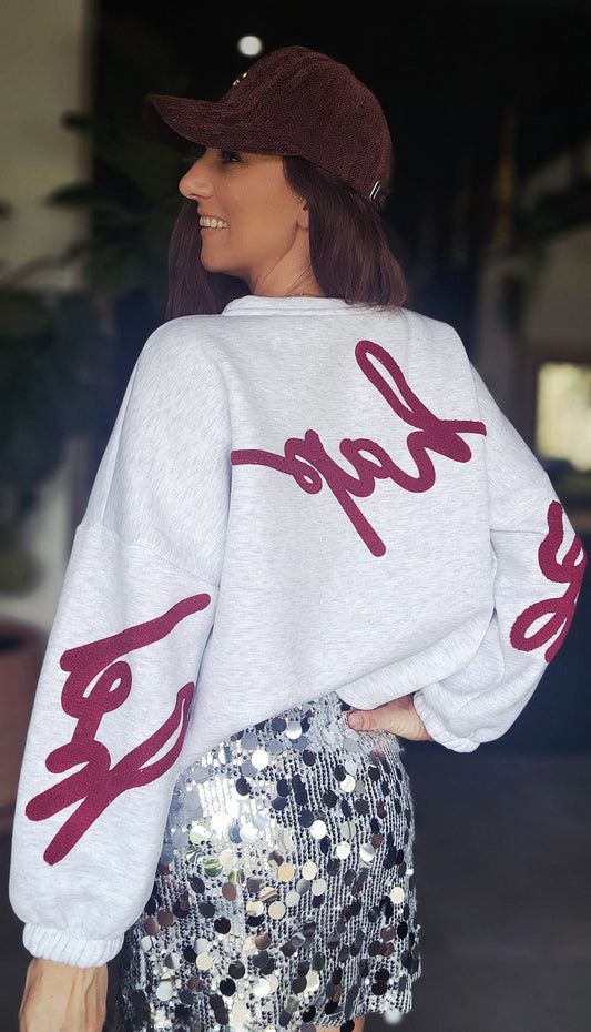 Sweet BE HAPPY Burgundy