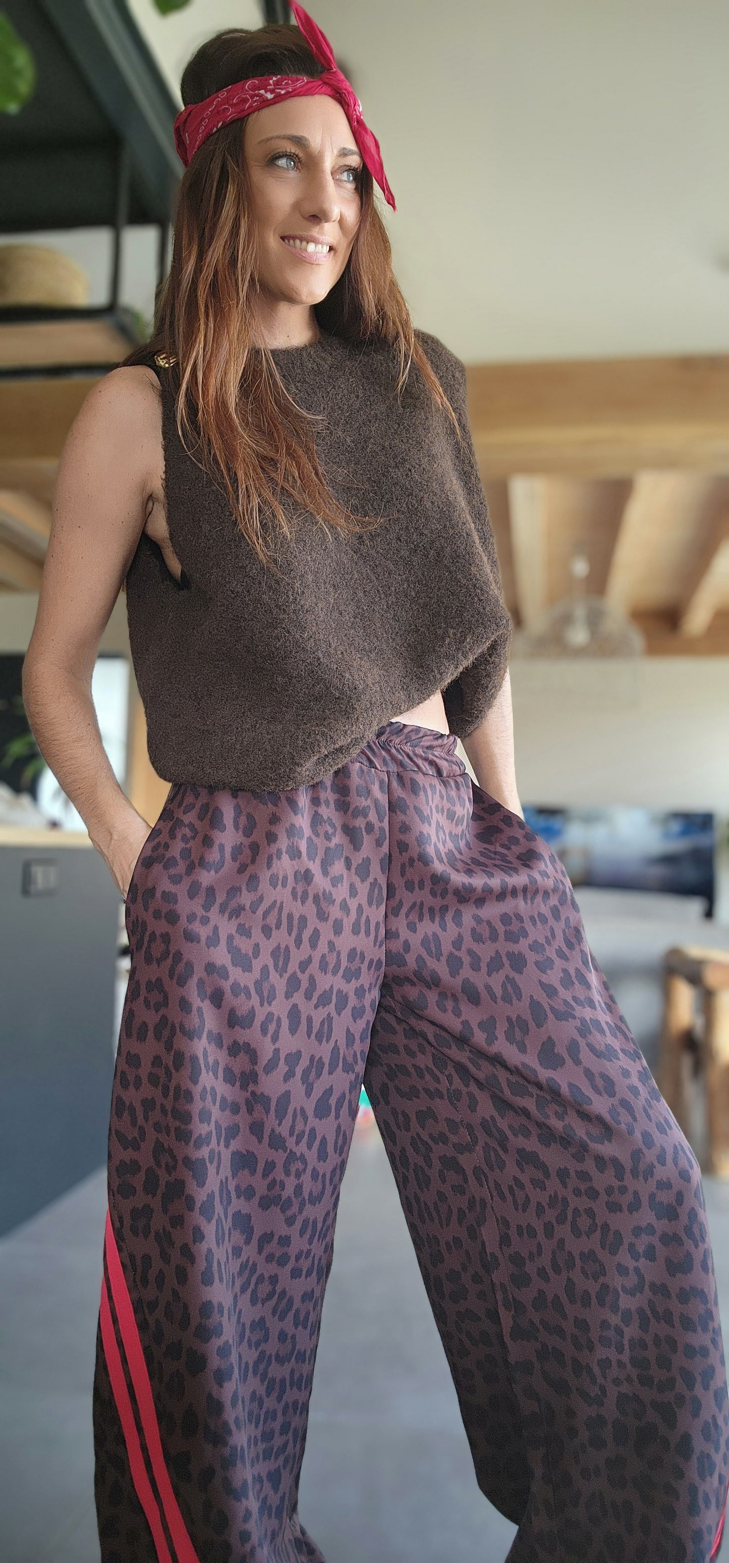 Pantalon LEO Bandes Rouges
