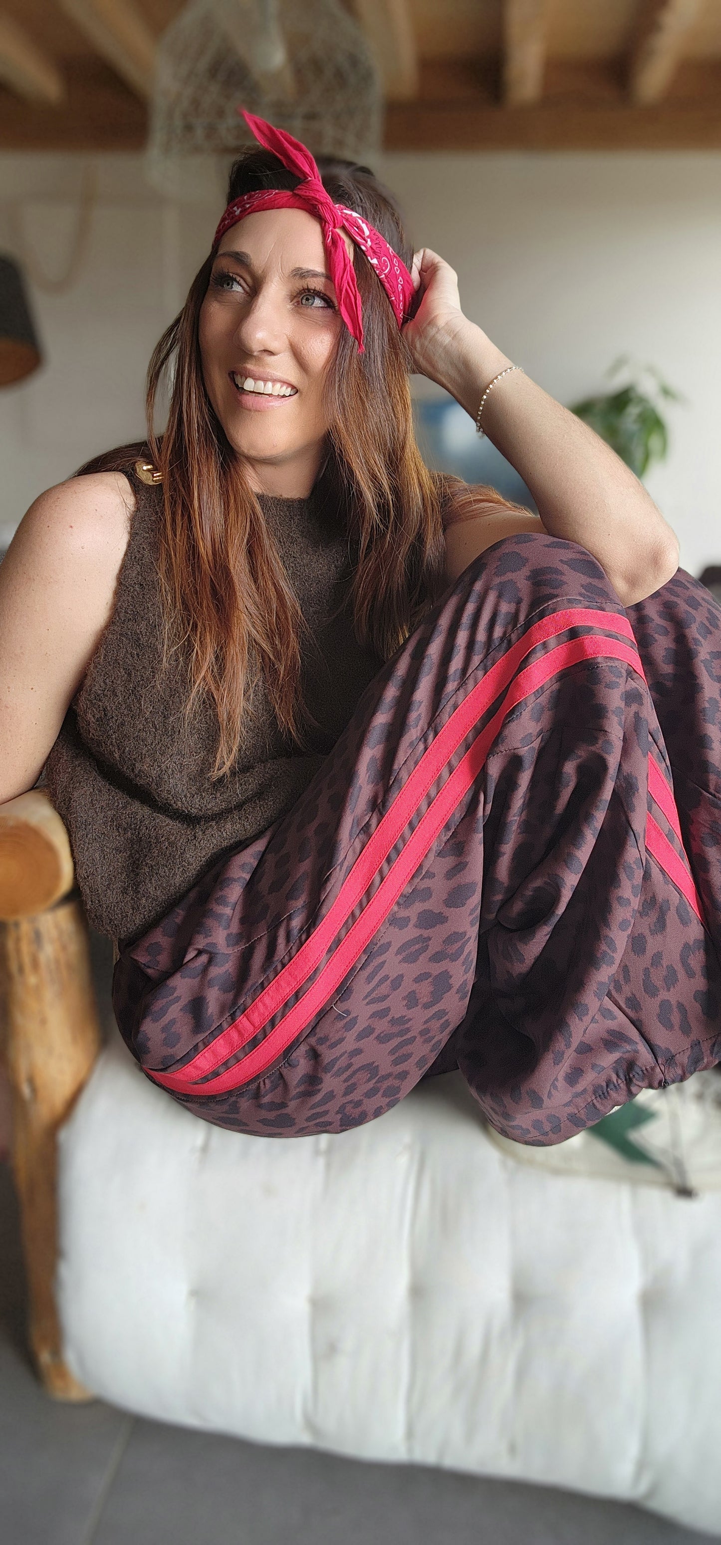 Pantalon LEO Bandes Rouges