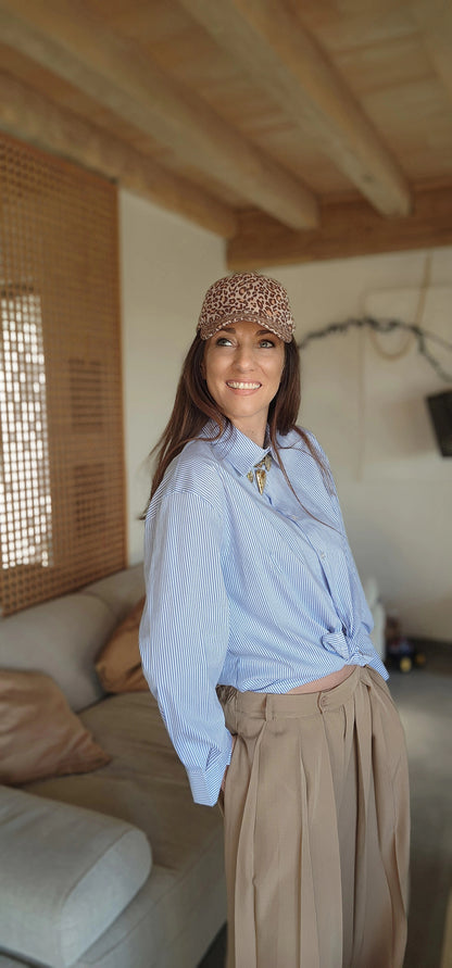 Chemise Cœur Dos Nu Rayée bleu/blanc