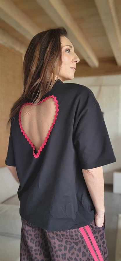 Tee-shirt Cœur AMORE Noir