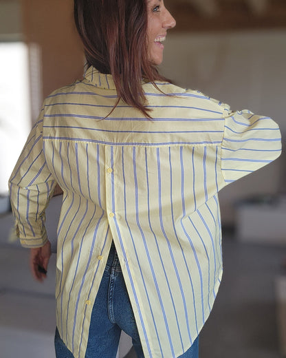 Chemise ISA GOOD Jaune / Rayée bleu