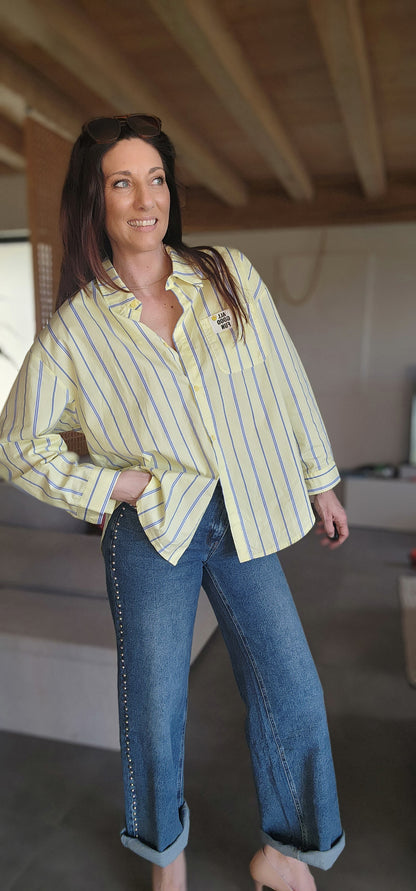 Chemise ISA GOOD Jaune / Rayée bleu