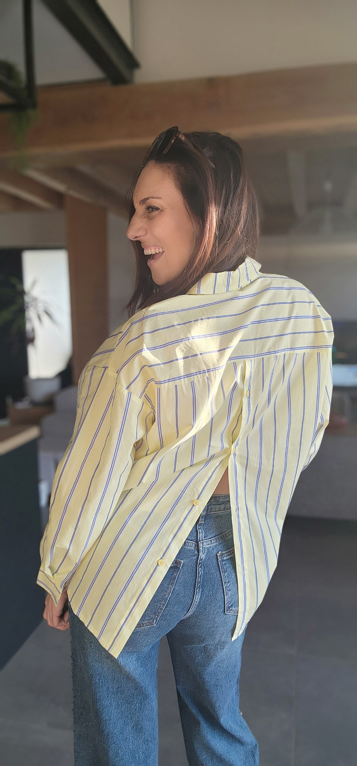 Chemise ISA GOOD Jaune / Rayée bleu