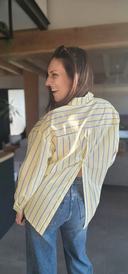 Chemise ISA GOOD Jaune / Rayée bleu