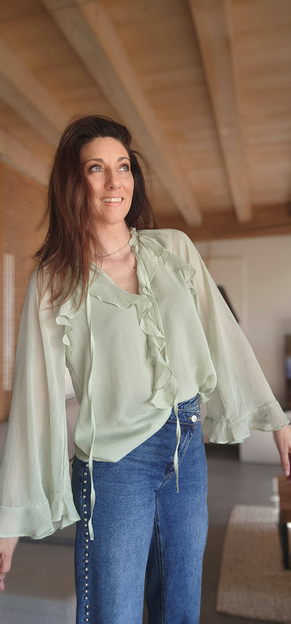 Blouse PALMA Vert D'Eau