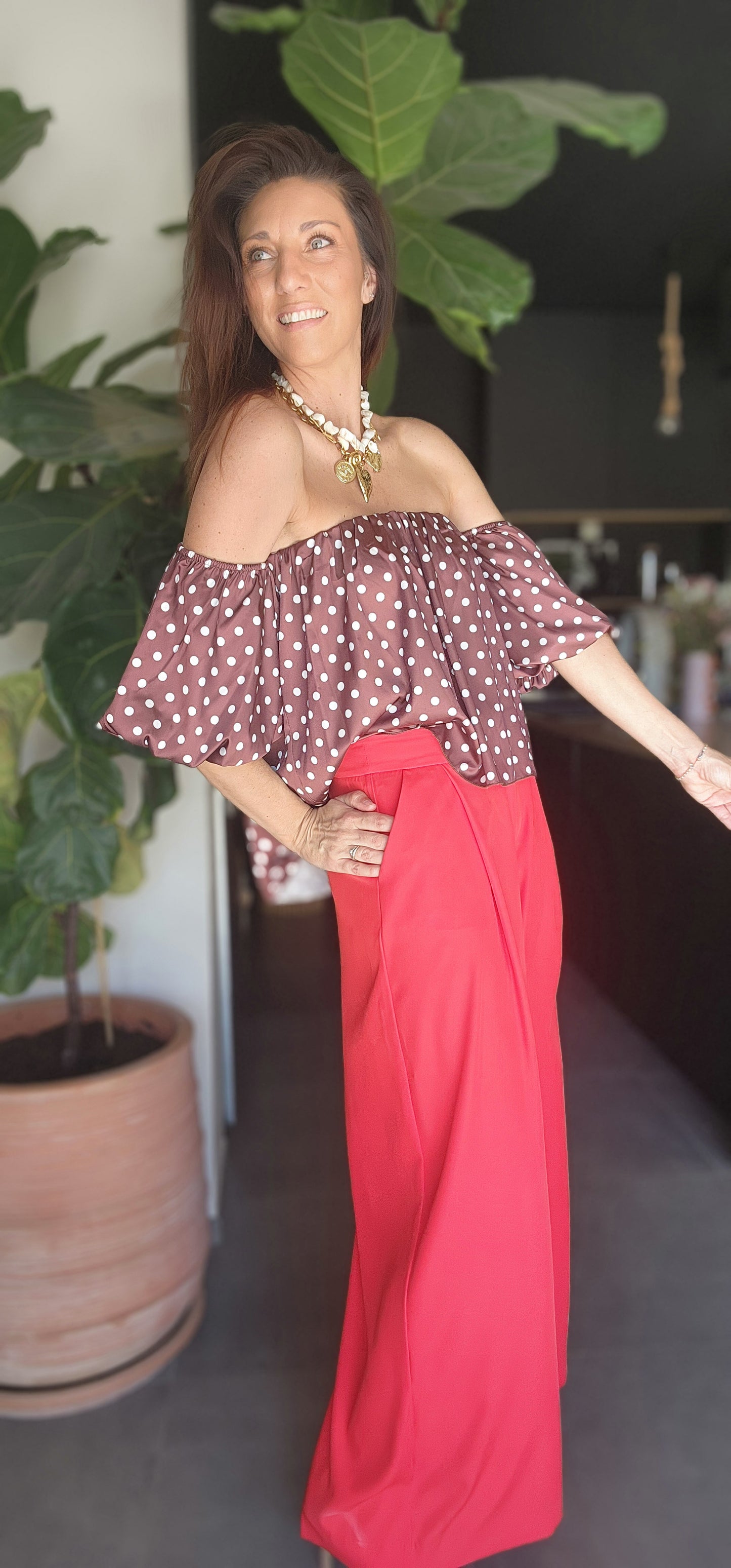Blouse SILVANA - Satinée Noisette