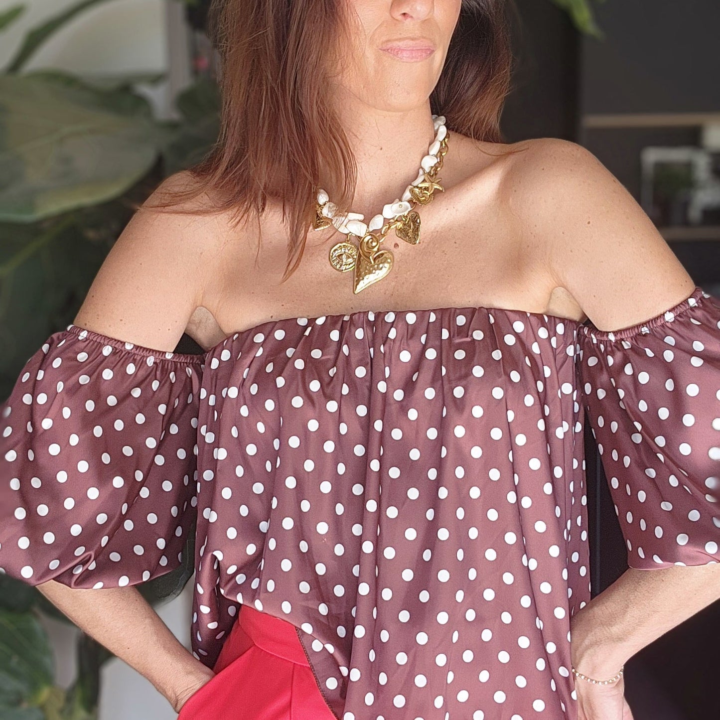Blouse SILVANA - Satinée Noisette