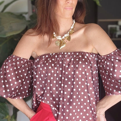 Blouse SILVANA - Satinée Noisette