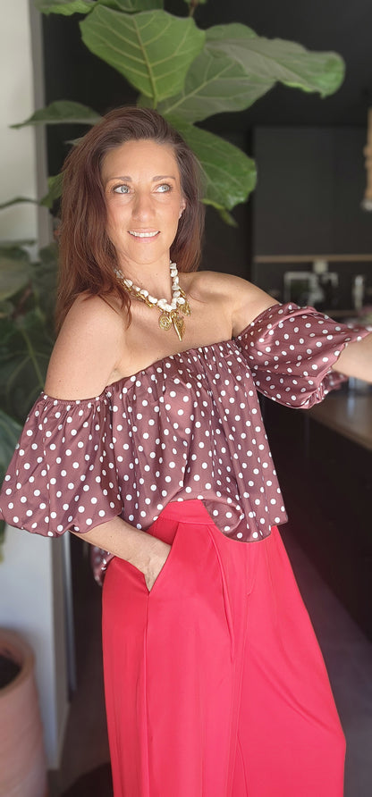 Blouse SILVANA - Satinée Noisette