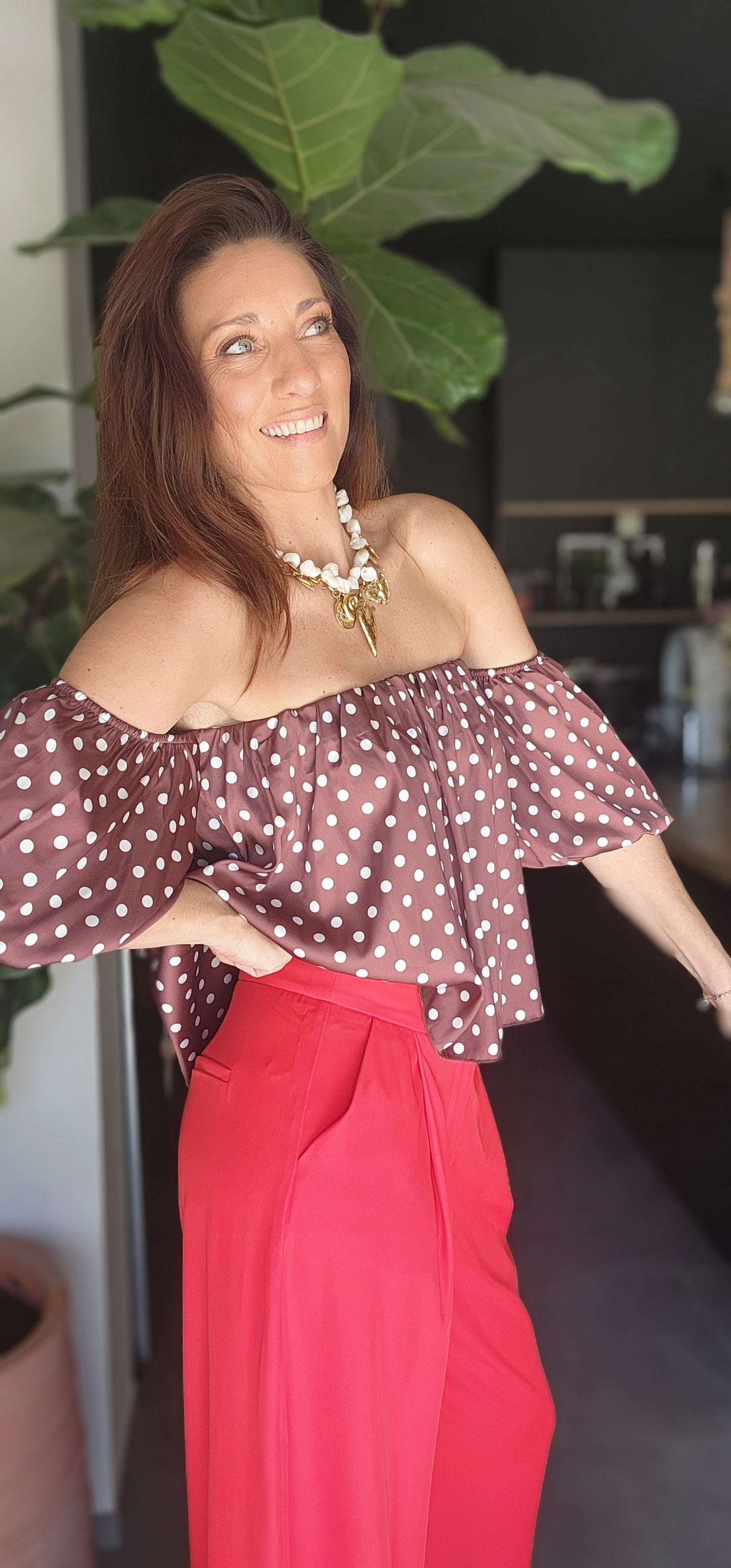Blouse SILVANA - Satinée Noisette
