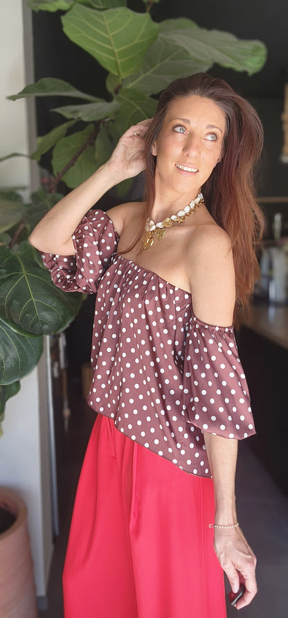 Blouse SILVANA - Satinée Noisette