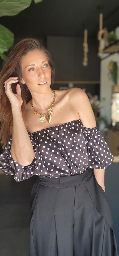 Blouse SILVANA - Satinée Noire