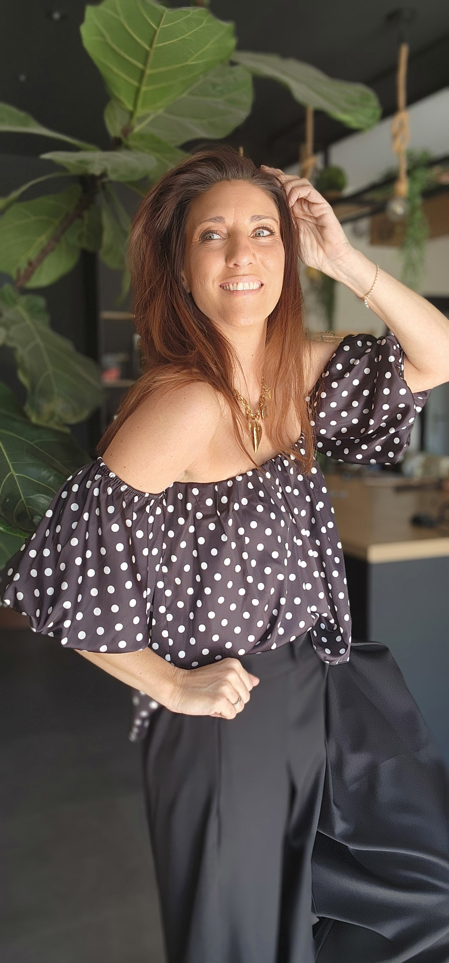 Blouse SILVANA - Satinée Noire