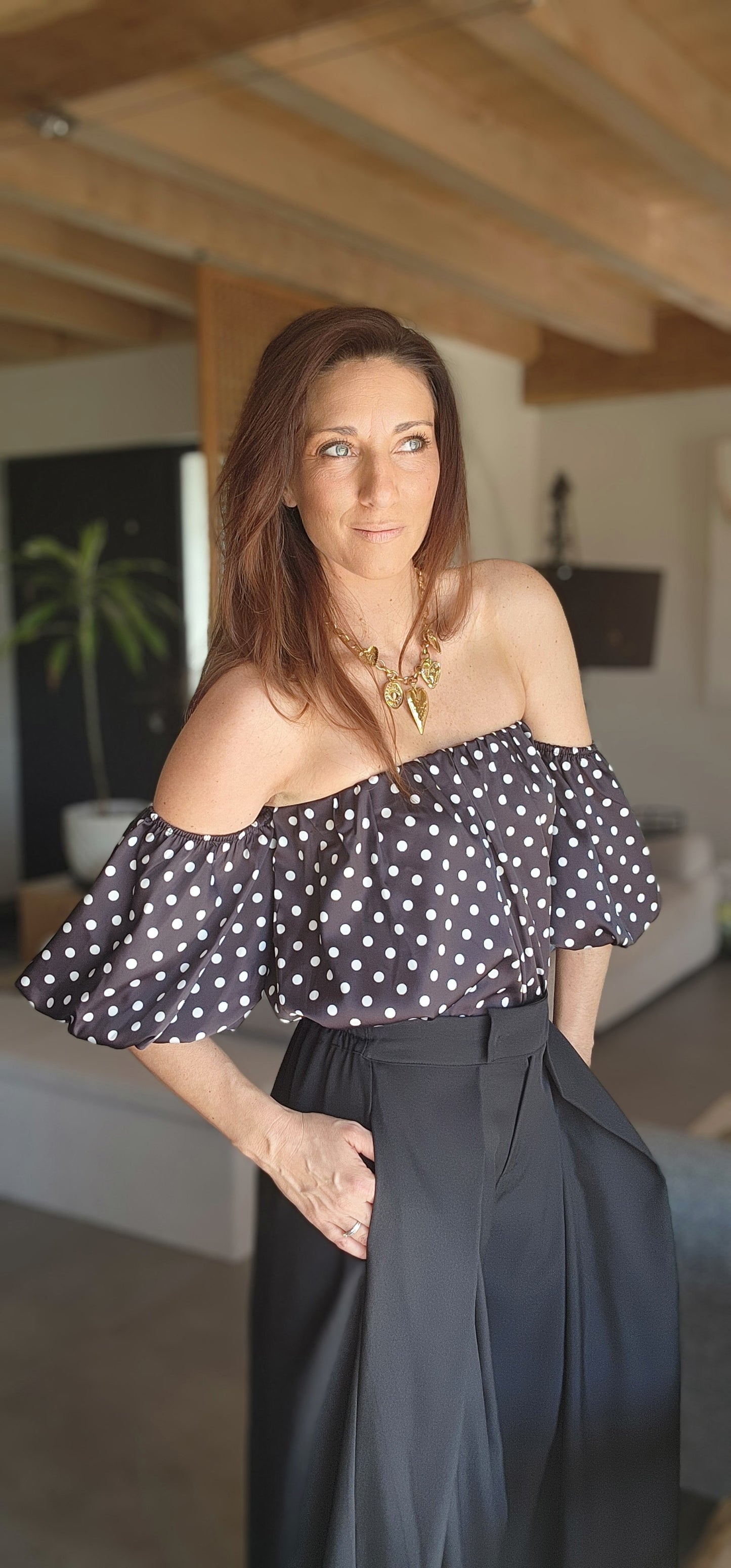 Blouse SILVANA - Satinée Noire