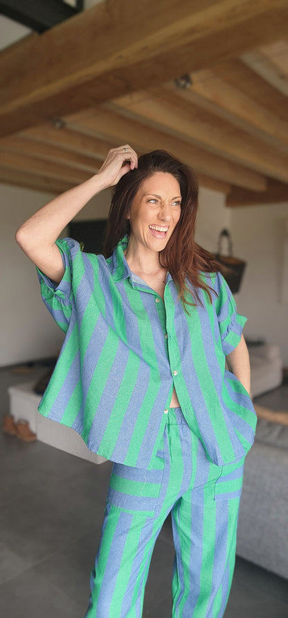Chemise RAYA Vert / Bleu