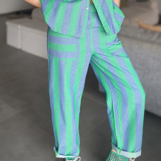 Pantalon RAYA Bleu / Vert