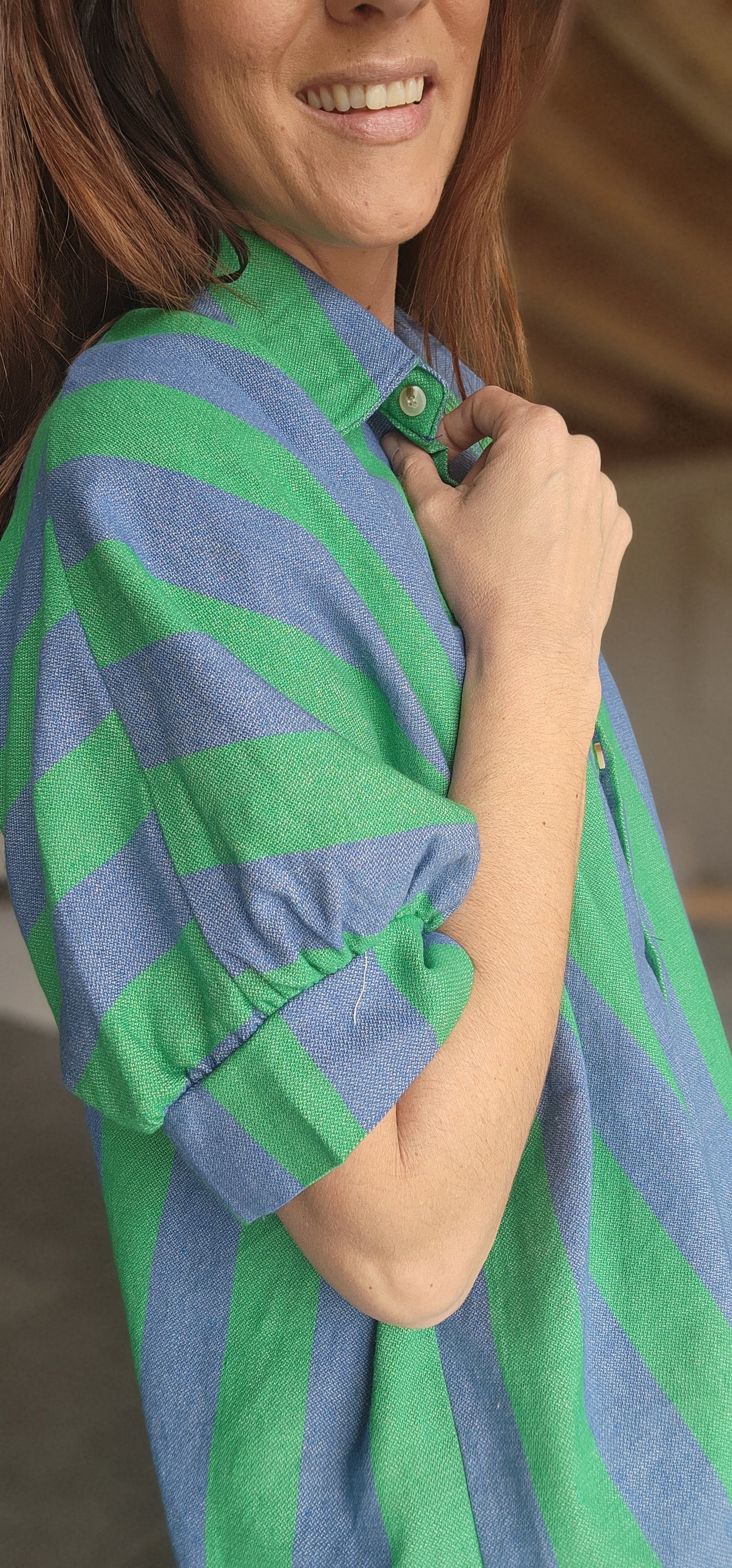 Chemise RAYA Vert / Bleu