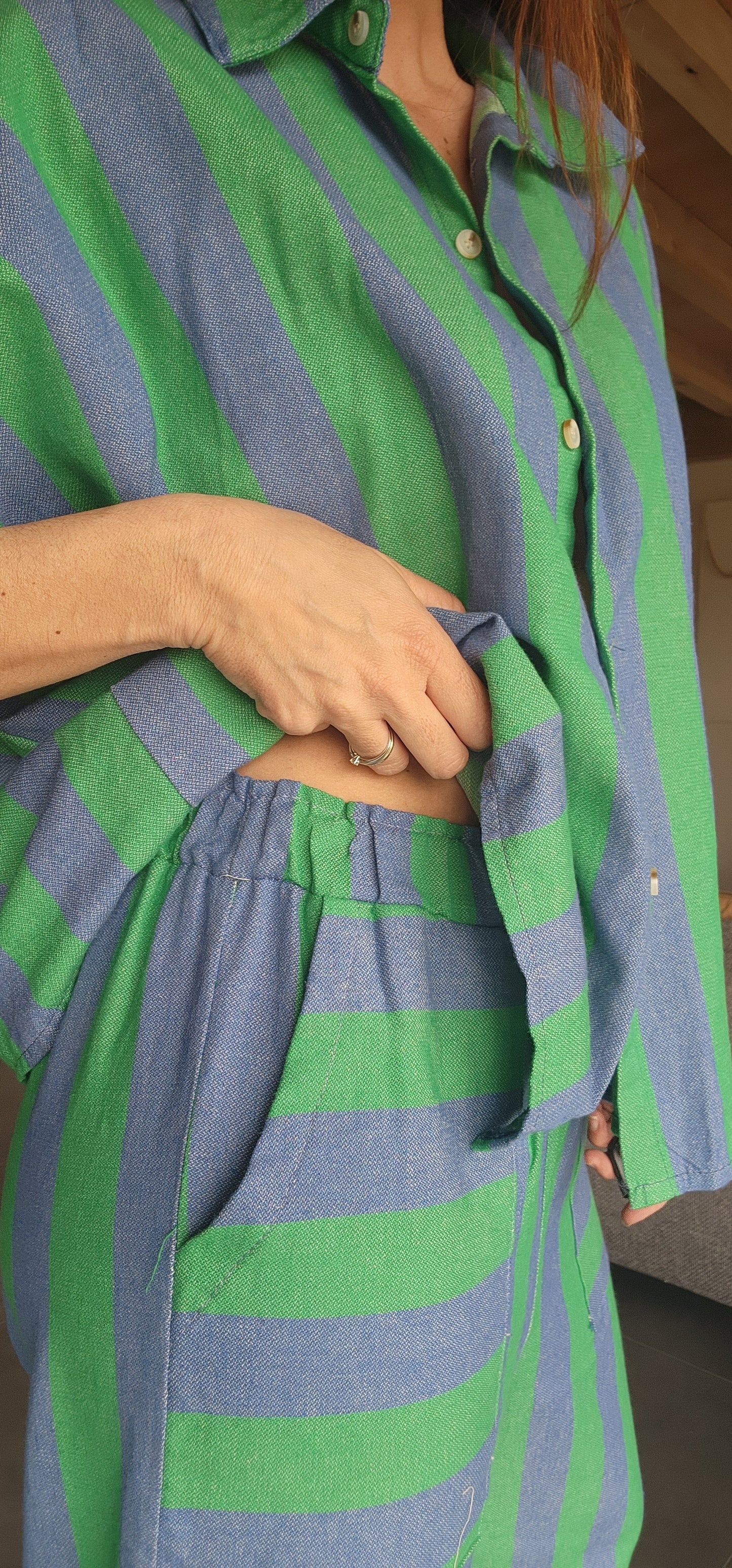 Pantalon RAYA Bleu / Vert