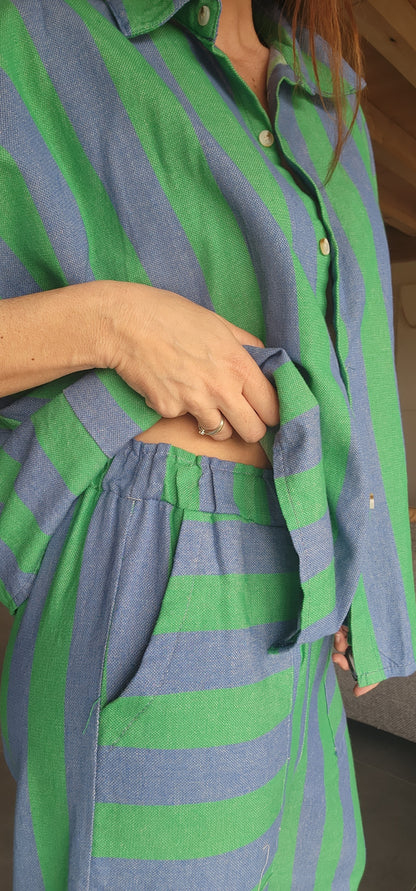 Pantalon RAYA Bleu / Vert