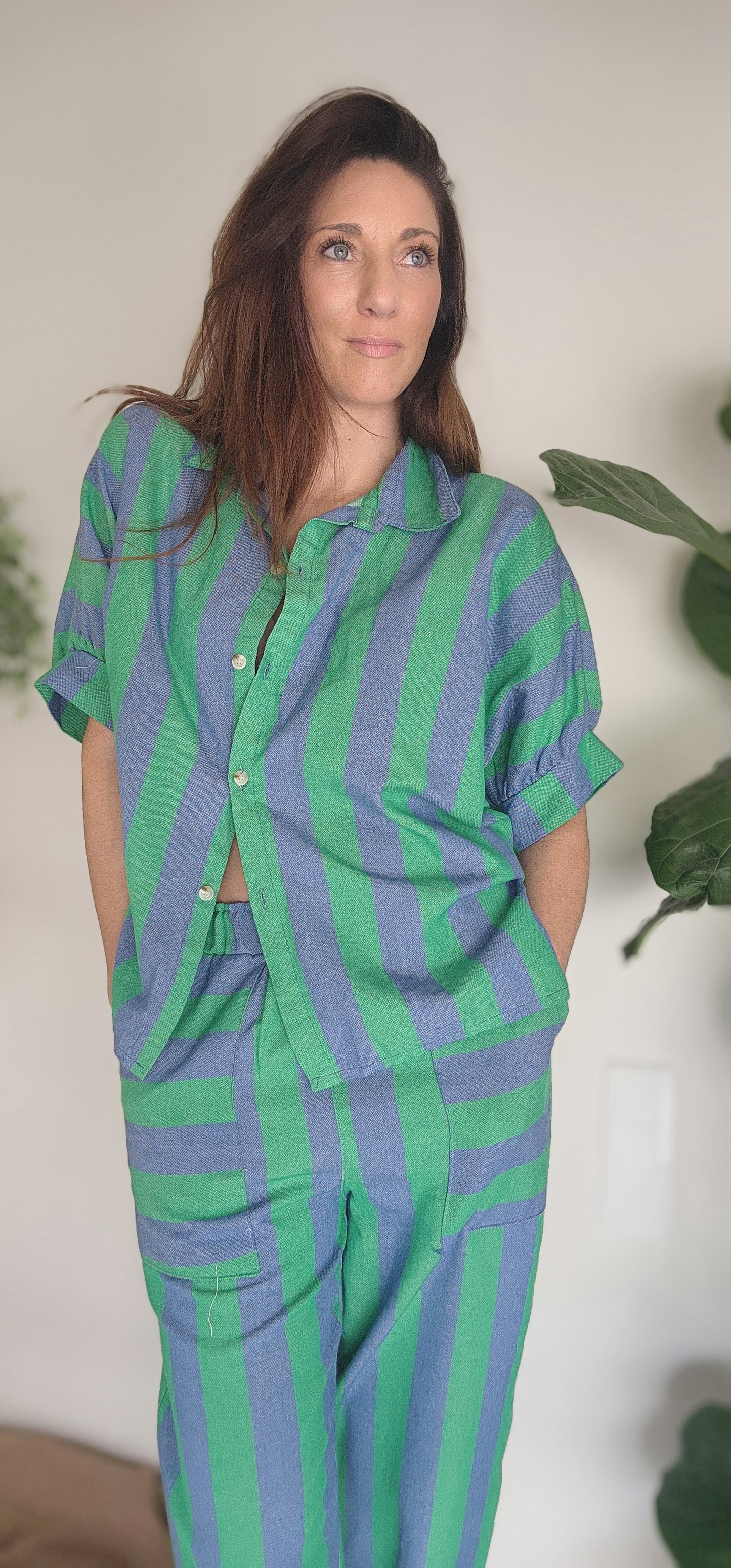 Chemise RAYA Vert / Bleu