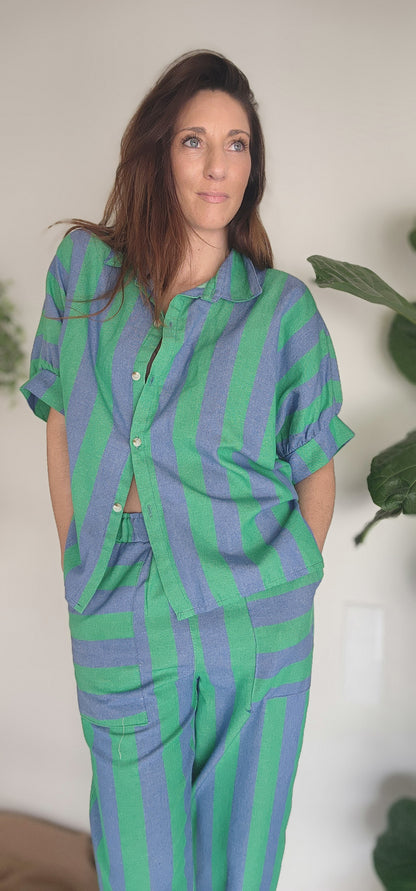 Chemise RAYA Vert / Bleu