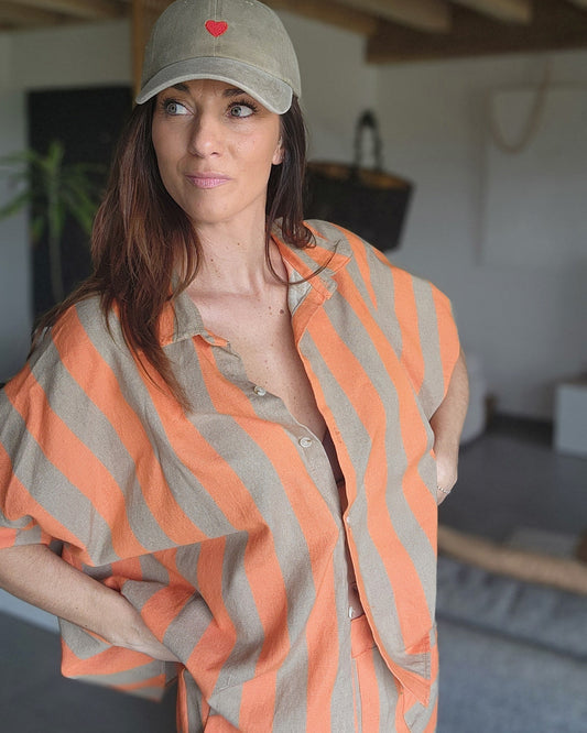 Chemise RAYA Orange / Taupe