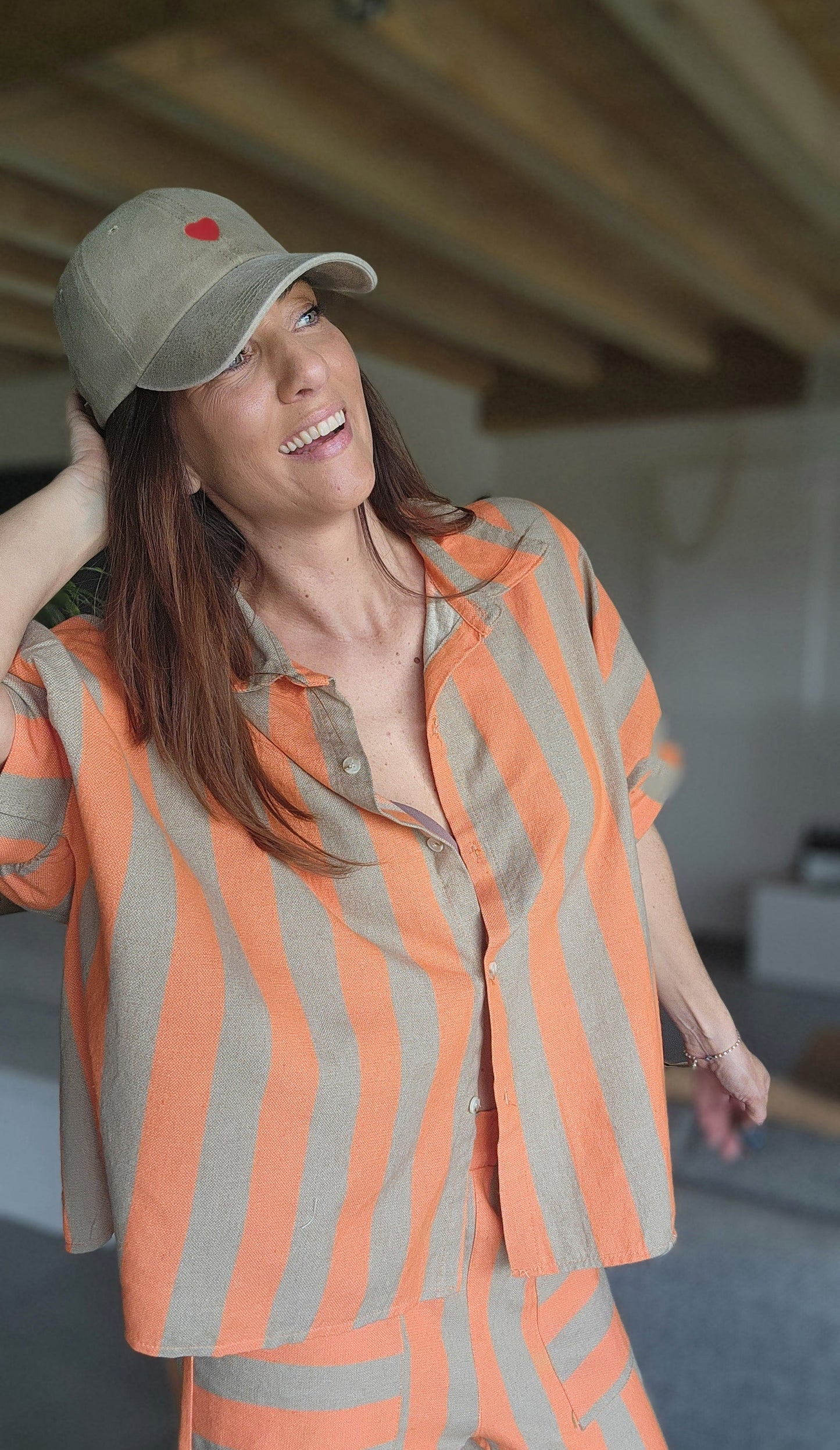 Chemise RAYA Orange / Taupe