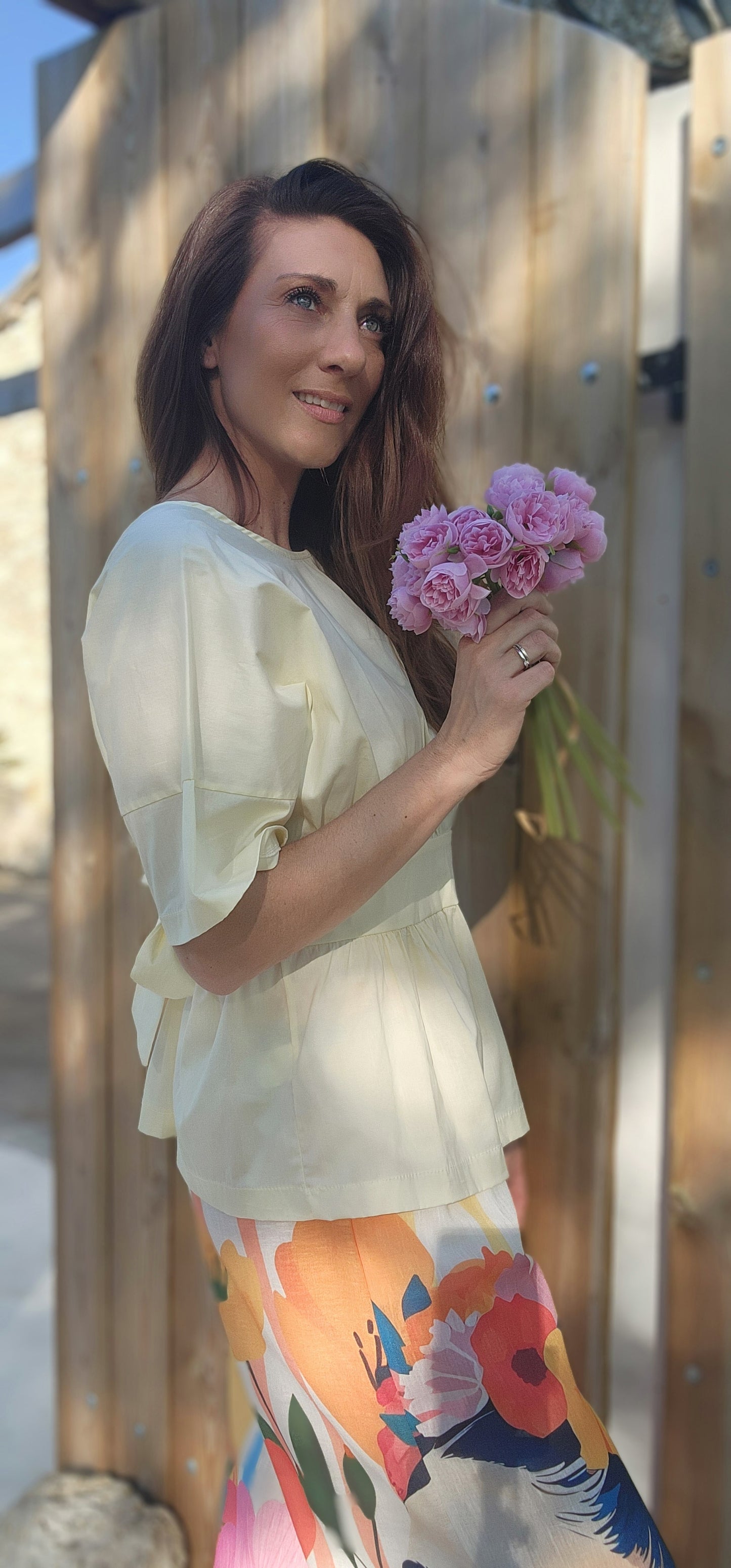 Blouse PENELOPE dos nu Jaune Pastel