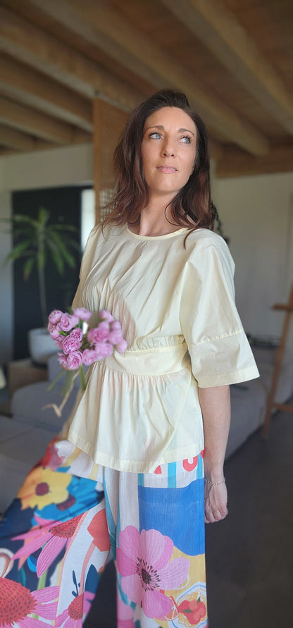 Blouse PENELOPE dos nu Jaune Pastel